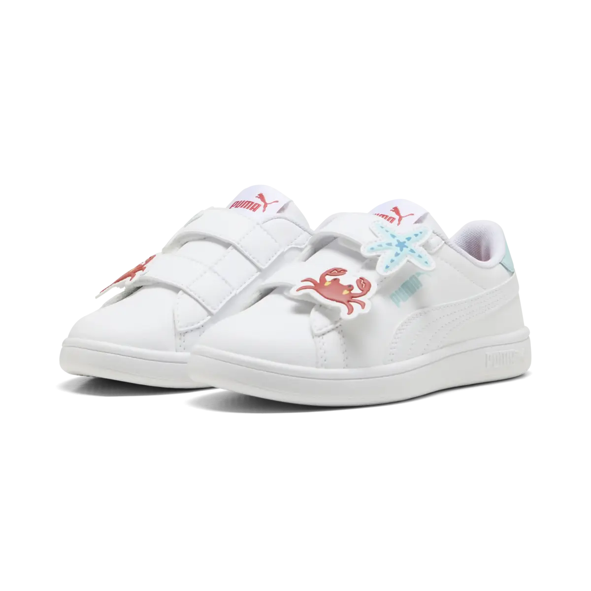 Puma Smash 3.0 Badges V PS Beyaz Kız Çocuk Spor Ayakkabı