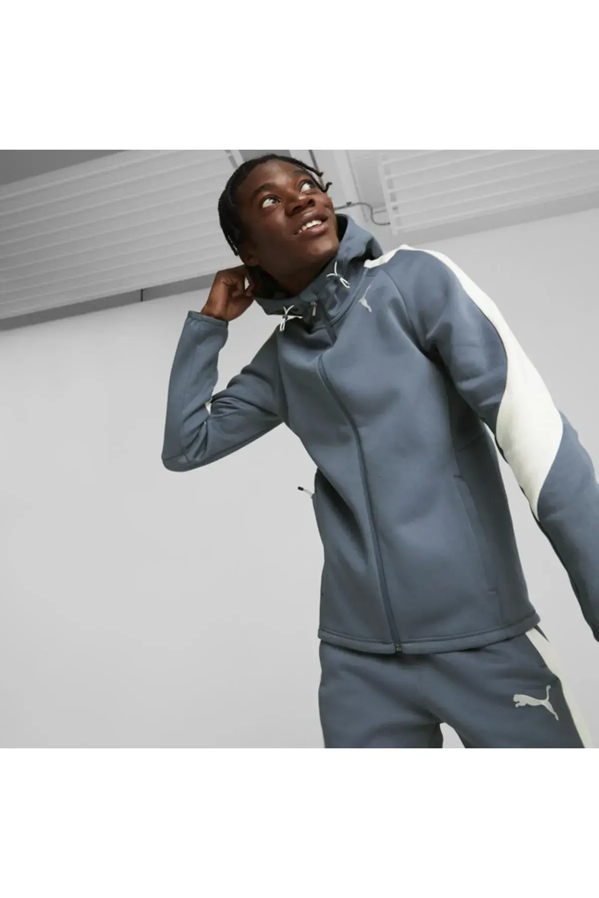 Puma Evostripe Full-Zip Hoodie Lacivert Erkek Fermuarlı Hoodie