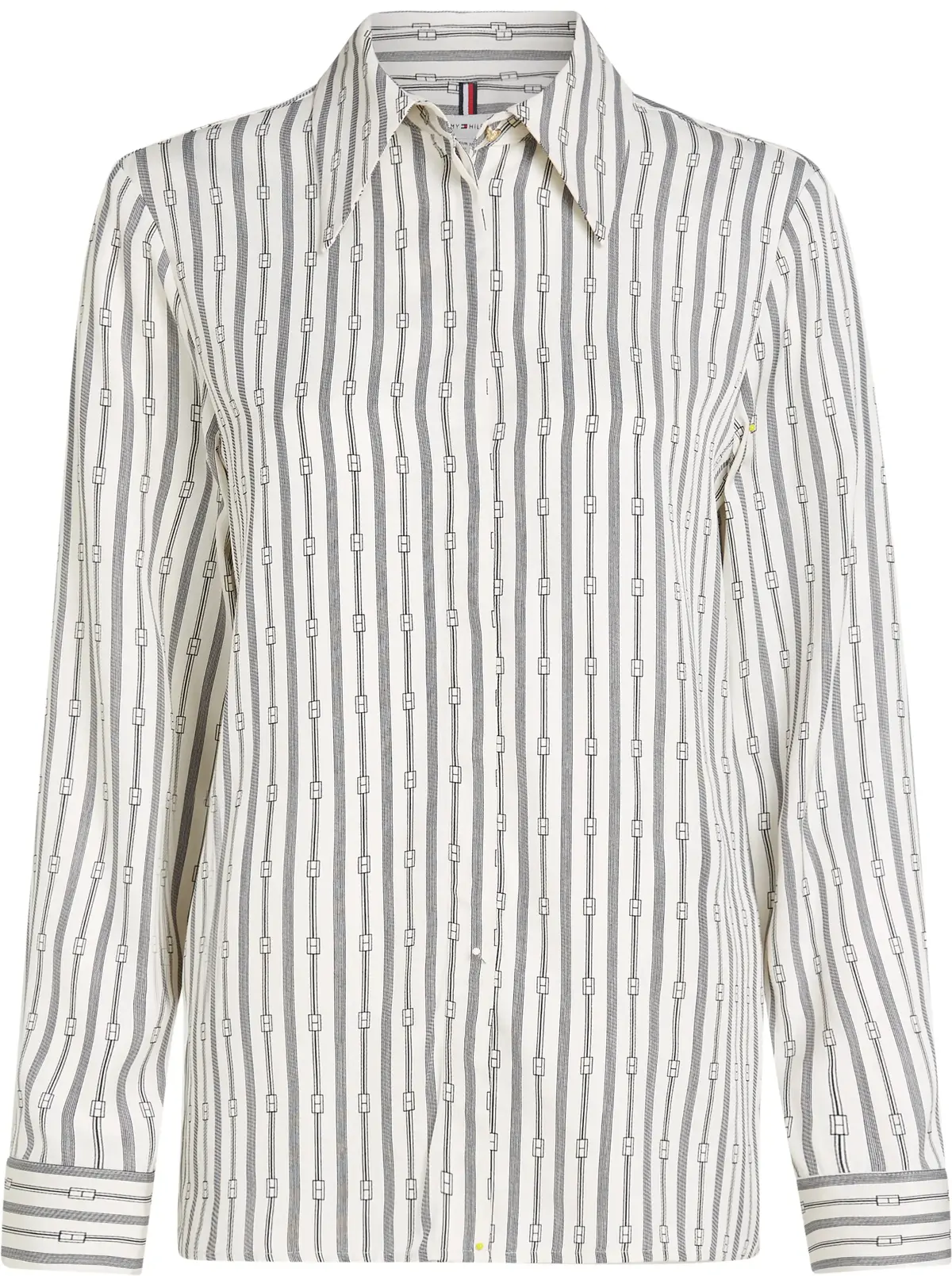 Tommy Hilfiger FLUID VIS PRT RELAXE, 0K4 Beyaz Kadın Gömlek