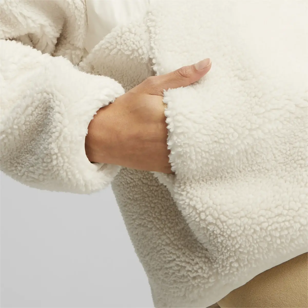 Puma Sherpa Hybrid Jacket Bej Kadın Polar