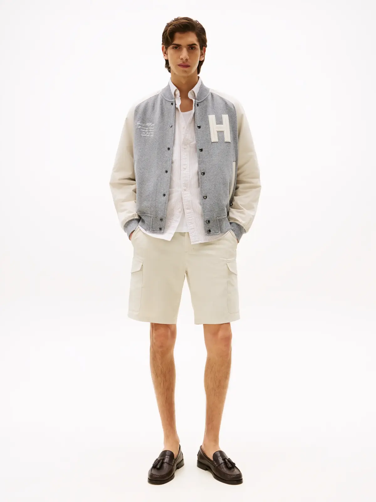 Tommy Hilfiger MIX MEDIA VARSITY BO, P01 Gri Erkek Ceket