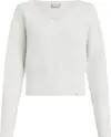 Calvin Klein FLUFFY YARN V-NECK S Kadın Beyaz Kazak