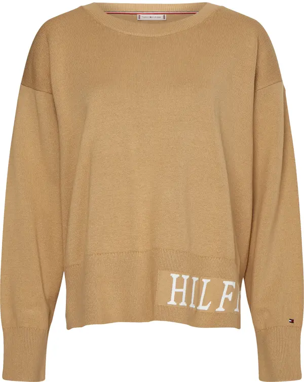 Tommy Hilfiger COTTON GRAPHIC C-NK Kadın Kahverengi Kazak