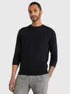 Tommy Hilfiger CORE COTTON-SILK CNE Erkek Siyah Kazak