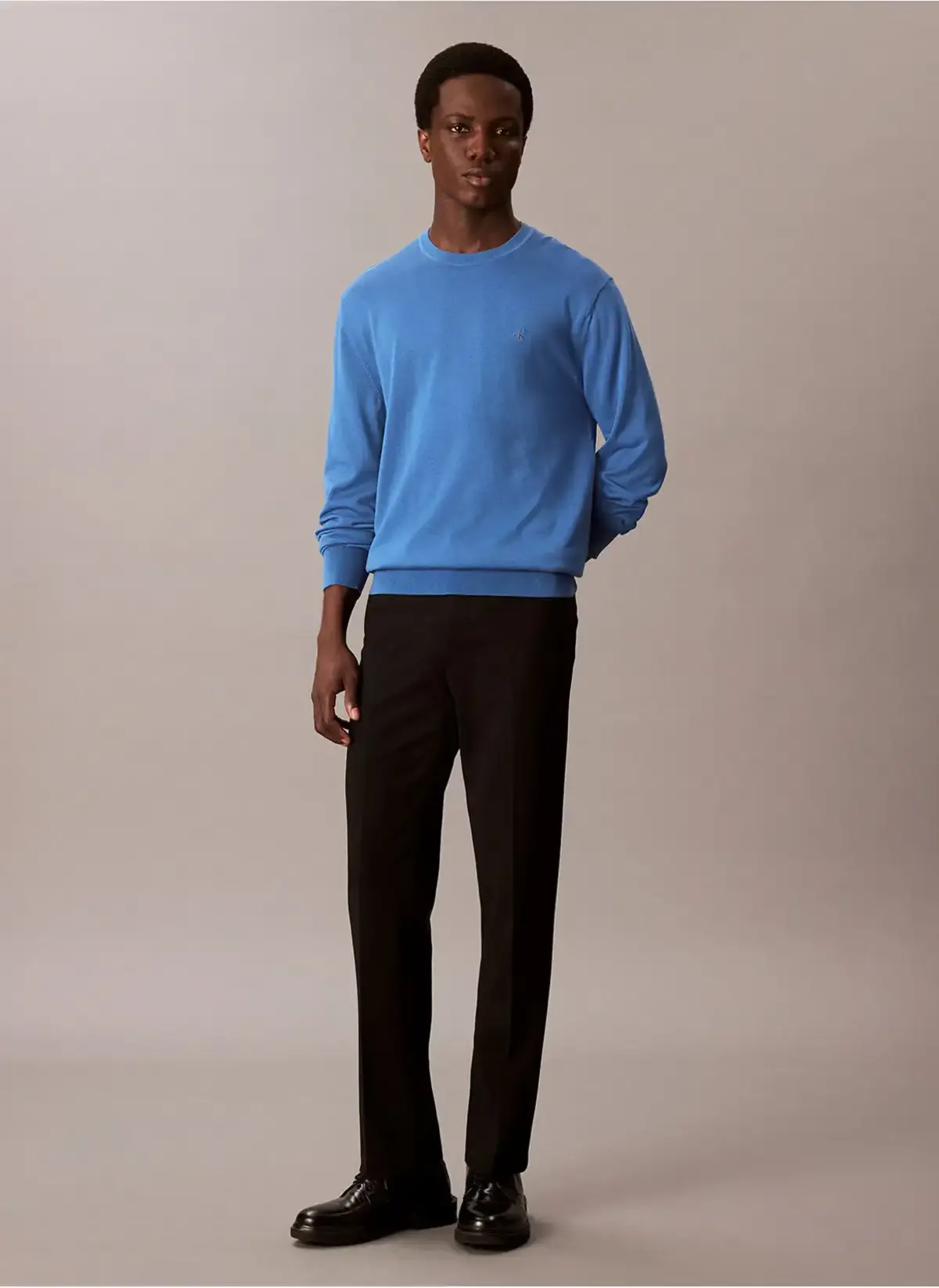 Calvin Klein LS SUPIMA COTTON CREWNK SWEATER Mavi Erkek Kazak