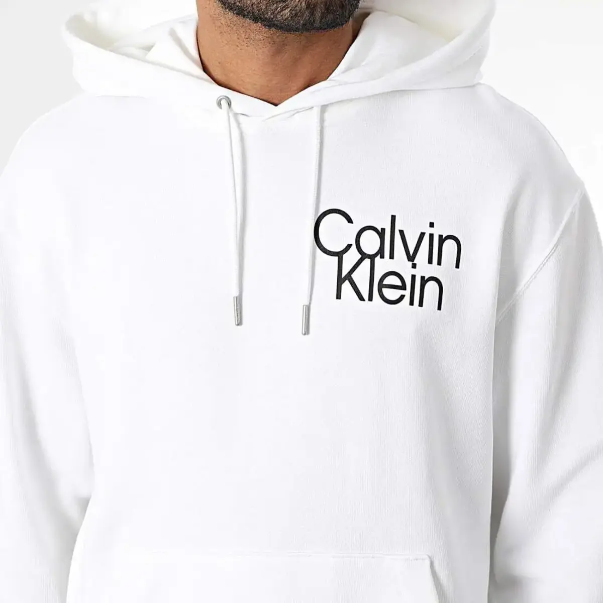Calvin Klein LS EU 350TERRY SP CALVIN GRAPHIC Beyaz Erkek Sweatshirt