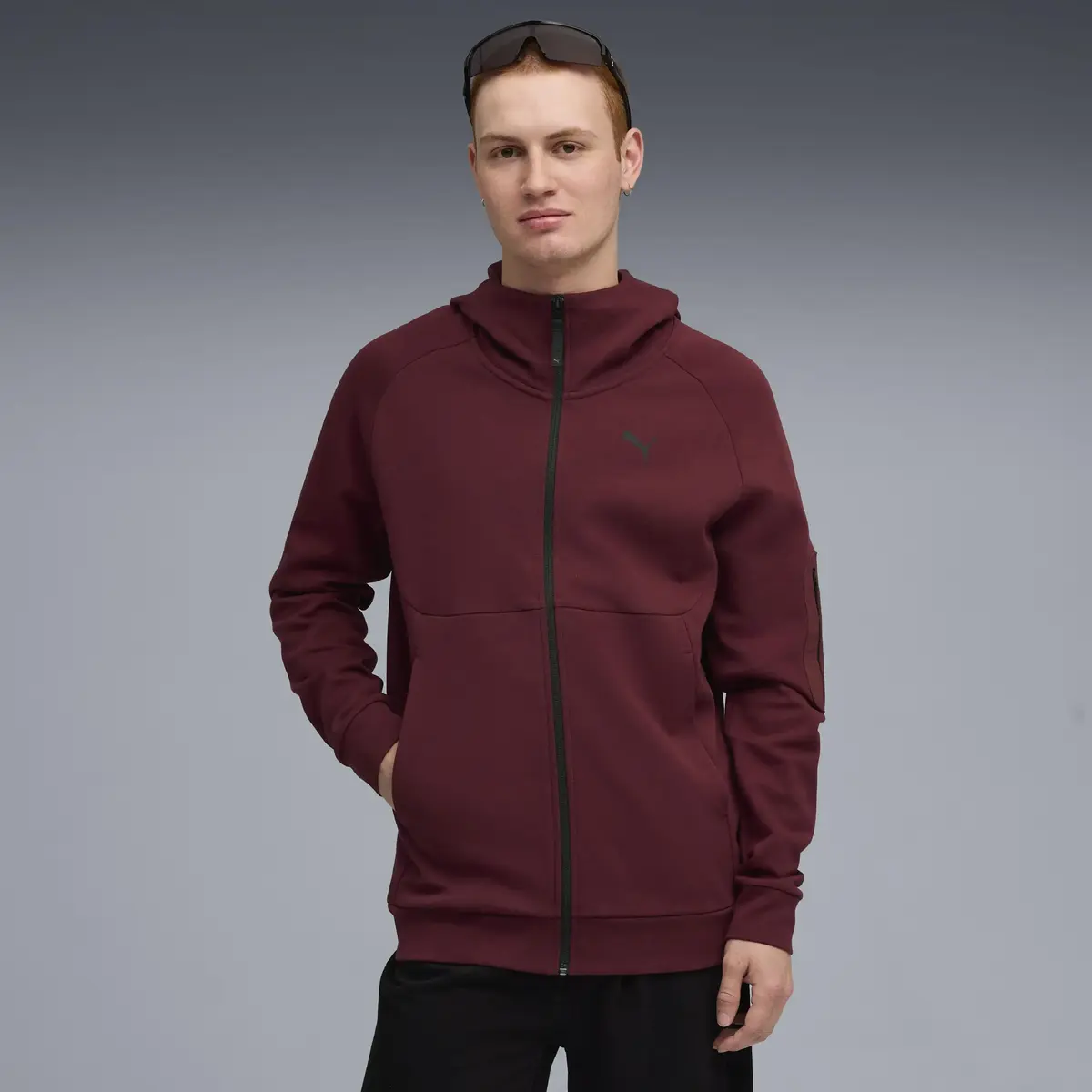 Puma PUMATECH FZ Hoodie Kırmızı Erkek Fermuarlı Üst