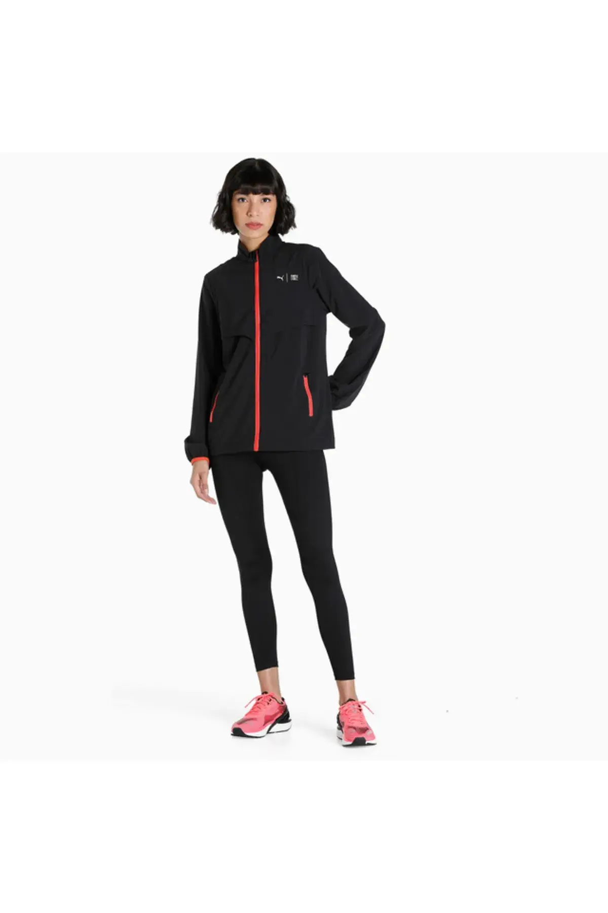 Puma First Mile Woven Jacket W Siyah Kadın Fermuarlı Spor Ceketi
