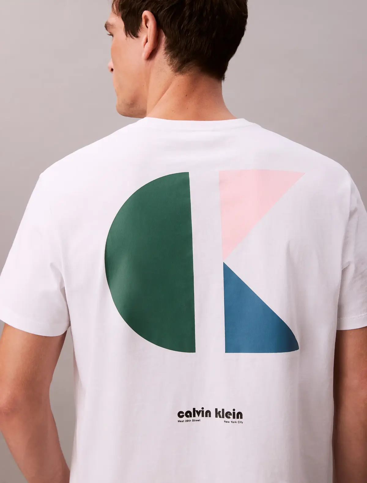 Calvin Klein SS 20S CK BAUHAUS LO, YAA Beyaz Erkek T-Shirt
