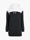 Calvin Klein COLOR BLOCK HOODIE D Kadın Siyah Elbise