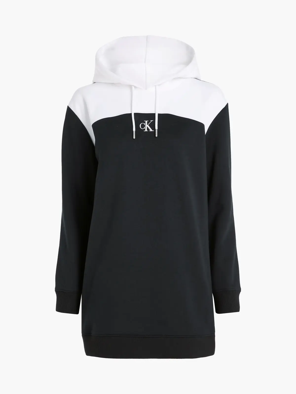 Calvin Klein COLOR BLOCK HOODIE D Kadın Siyah Elbise