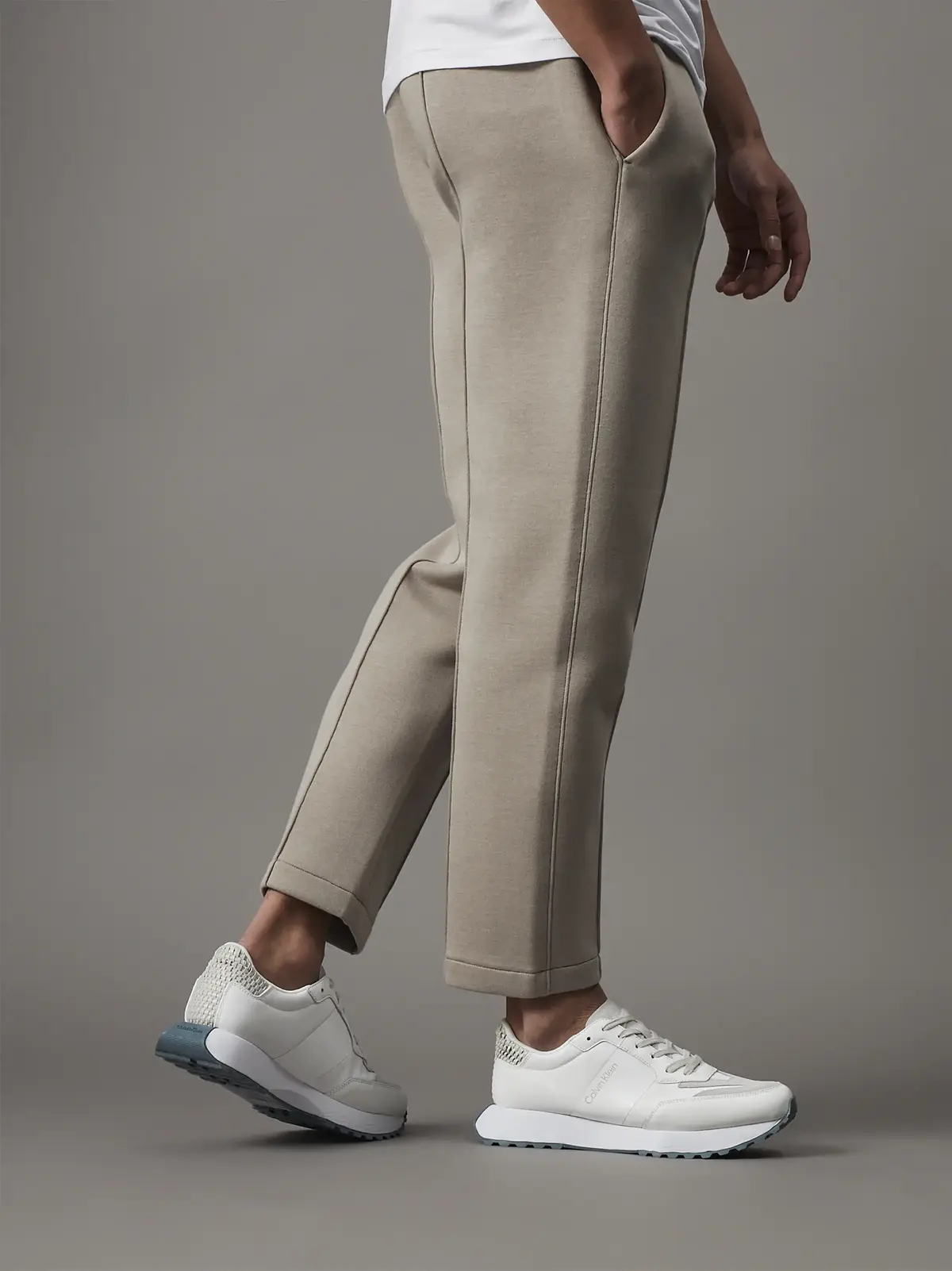 Calvin Klein LOW TOP LACE UP NYLO, 02Z Beyaz Erkek Spor Ayakkabı & Sneaker