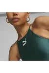 Puma T7 Shiny Crop Top Yeşil Kadın T-Shirt