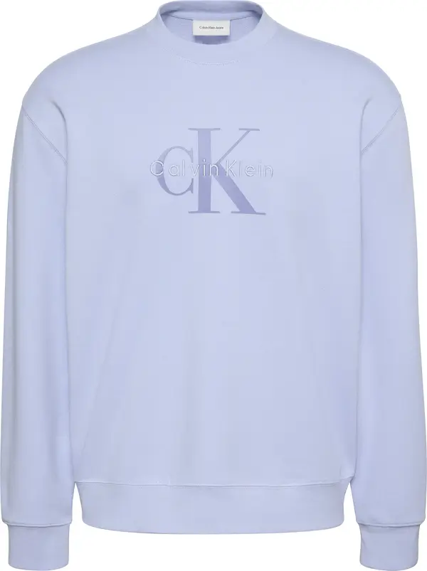 Calvin Klein LS EU 350TERRY MONOLOGO CN SWTSH Erkek Mavi Sweatshirt