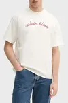 Calvin Klein SS CENTER CHAIN STITCH 16S RLXD Bej Erkek Tişört Calvin Klein SS CENTER CHAIN STITCH 16S RLXD Bej Erkek Tişört