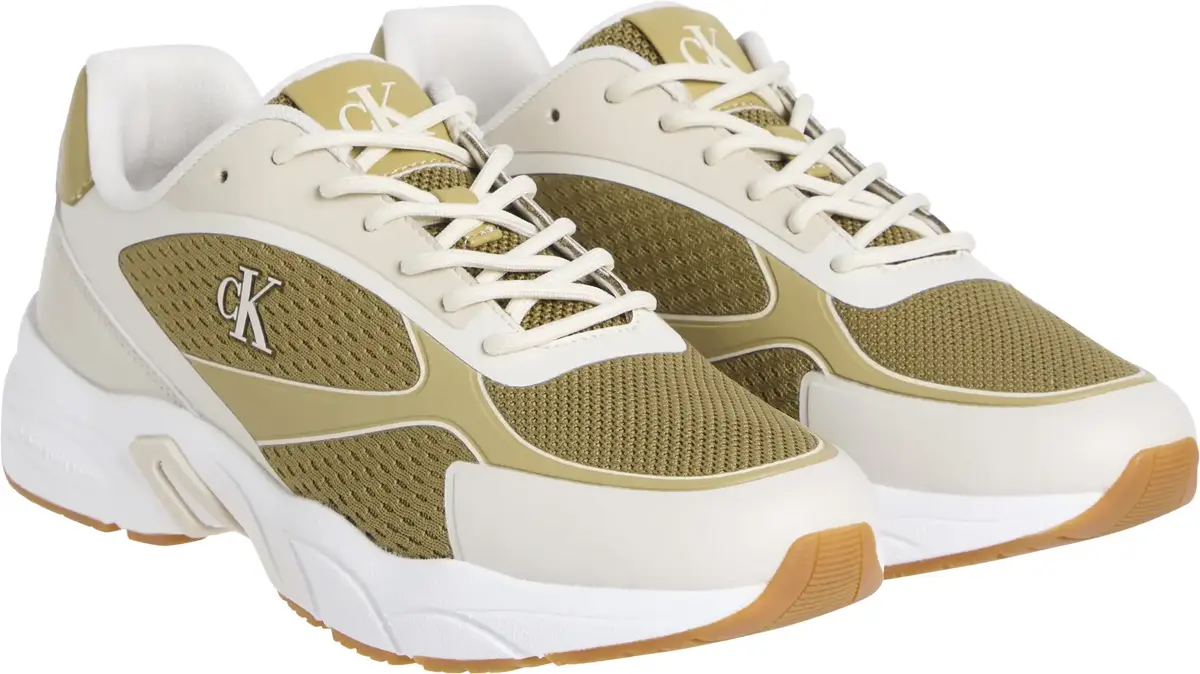 Calvin Klein RETRO TENNIS LOW KNI, 0F8 Krem Erkek Spor Ayakkabı & Sneaker