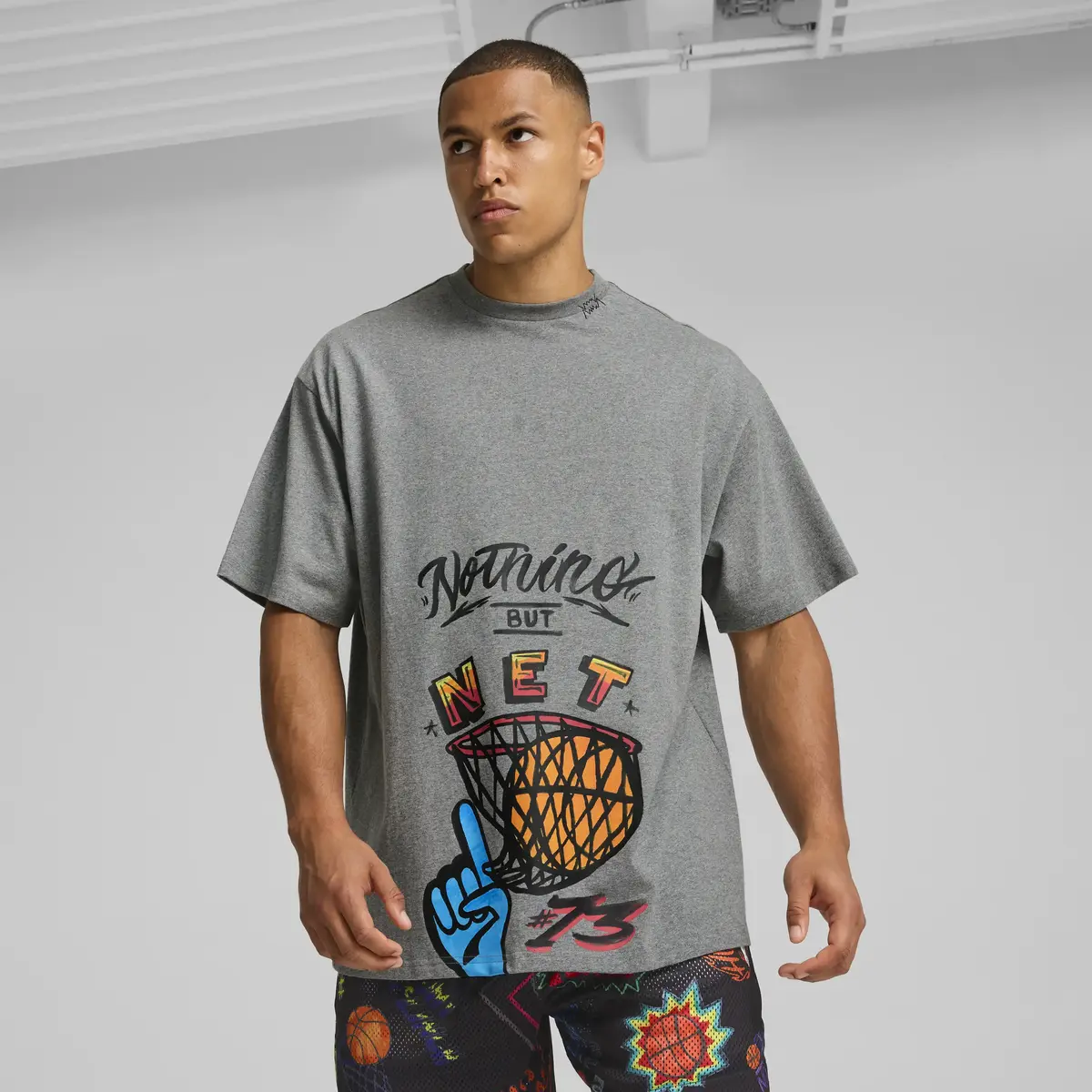 Puma Getting Crafty SS Tee 1 Gri Unisex T-Shirt