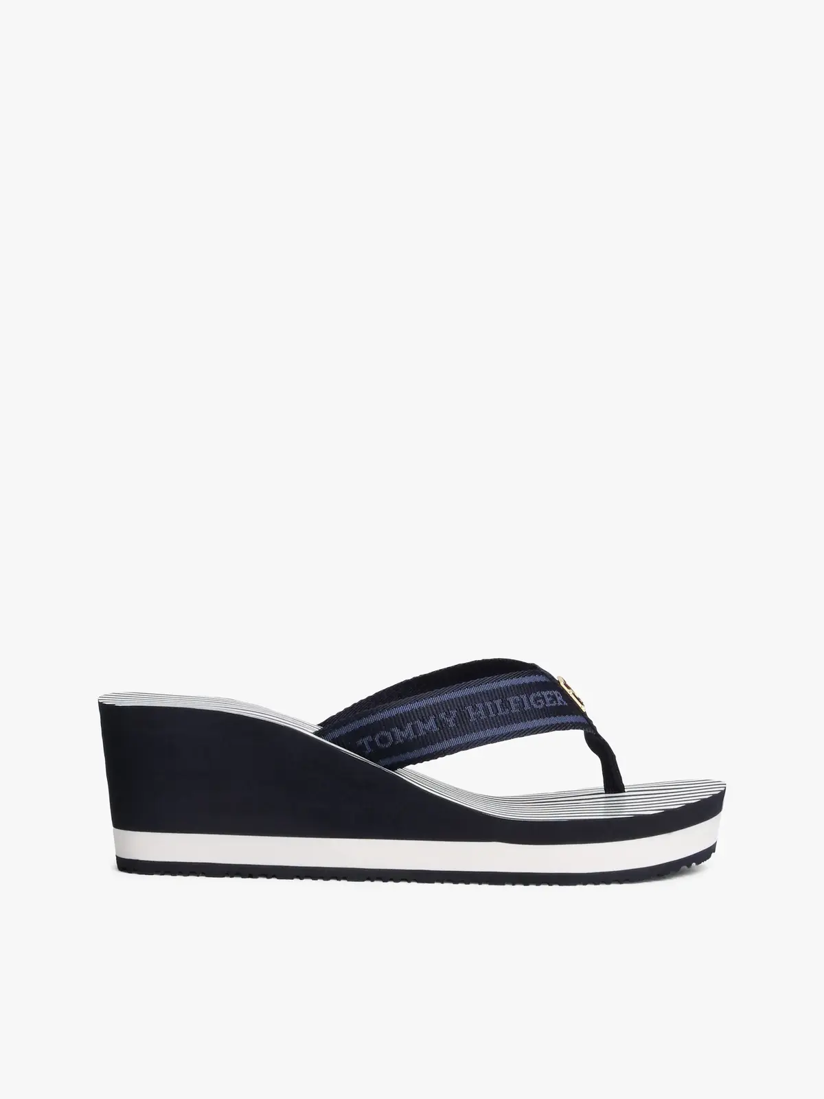 Tommy Hilfiger TH STRIPES WEDGE BEA, DW6 Siyah Kadın Terlik