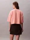 Calvin Klein CROPPED BOXY CHAIN STITCH LOGO T Turuncu Kadın Tişört