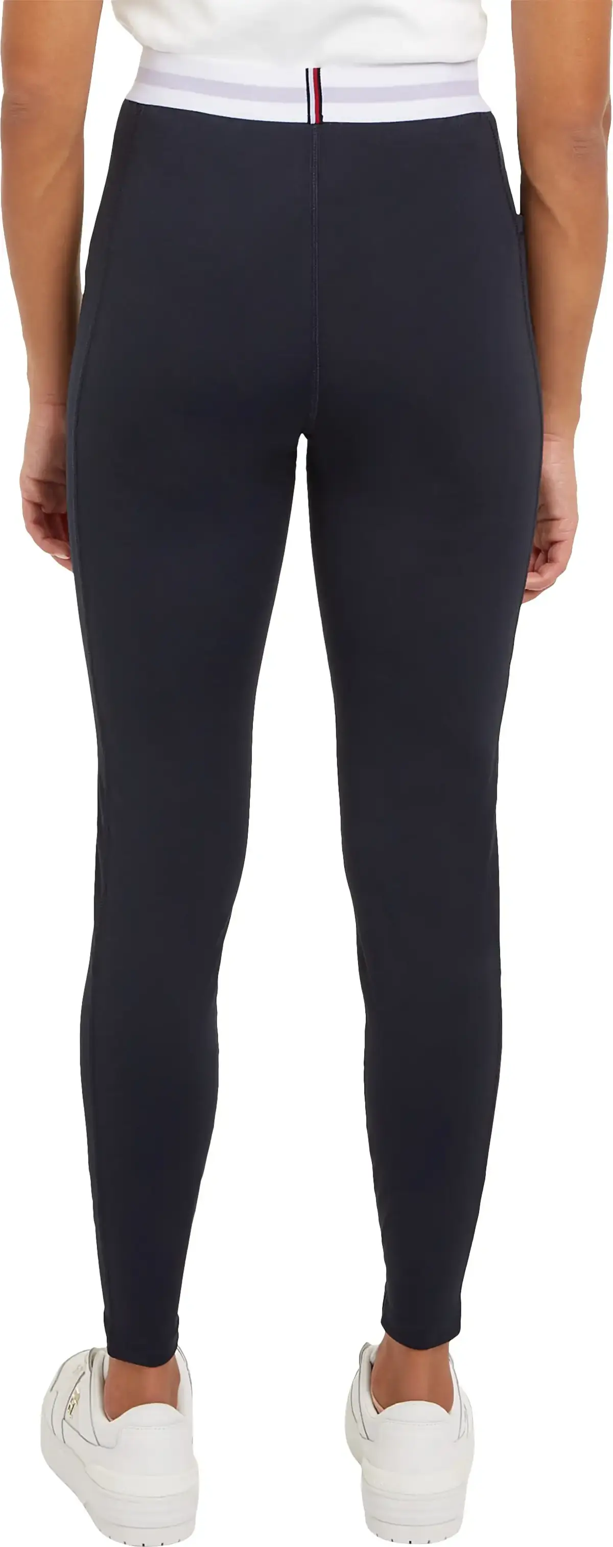 Tommy Hilfiger ESSENTIALS RW TAPE L Kadın Siyah Tayt