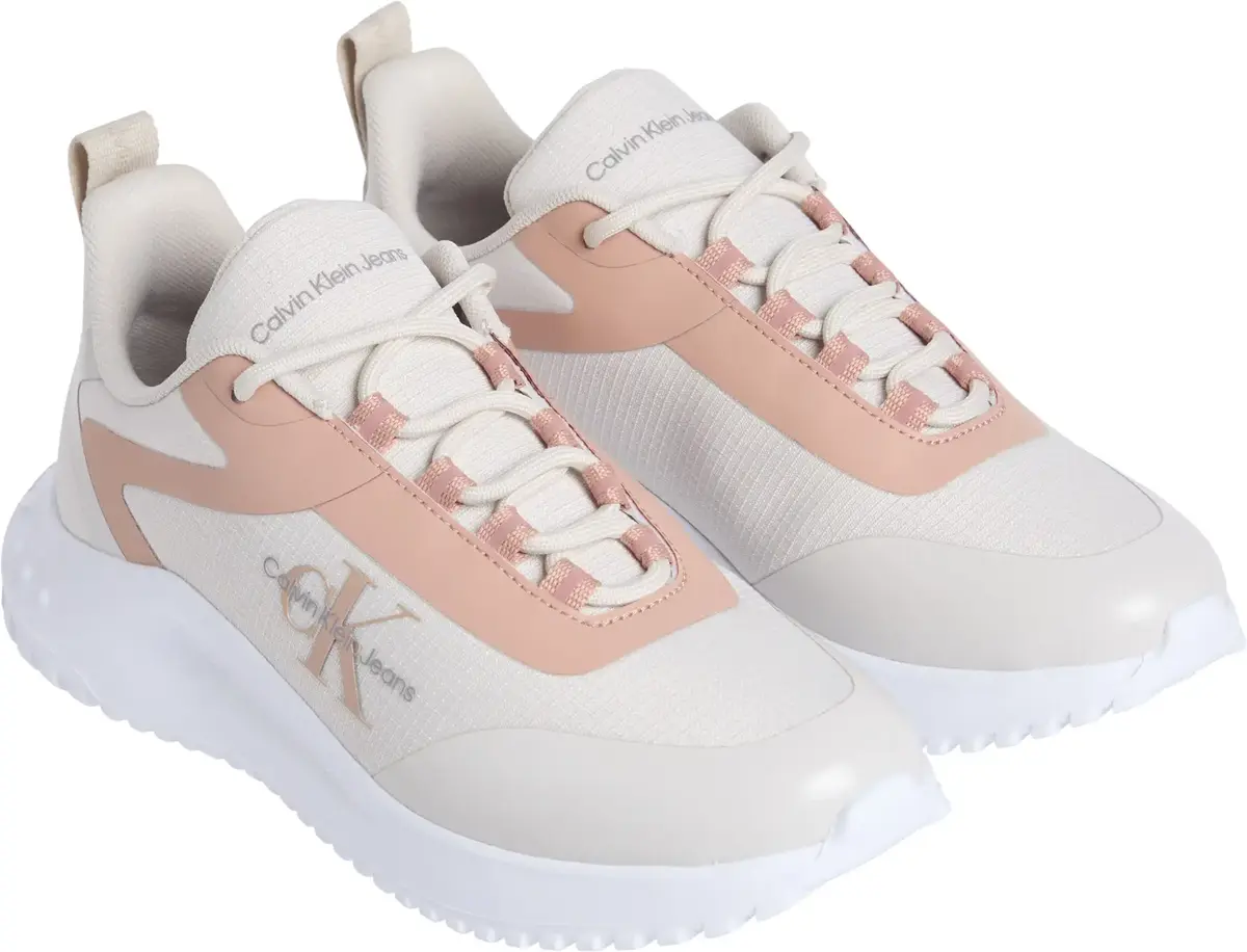 Calvin Klein EVA RUNNER LOW LACE, 0GA Krem Kadın Spor Ayakkabı & Sneaker
