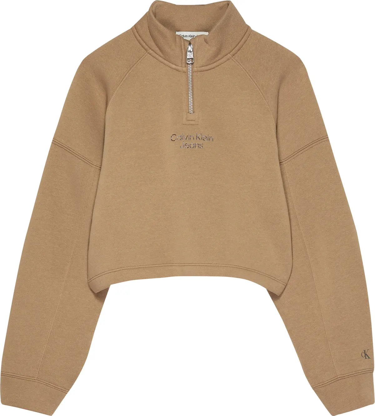 Calvin Klein CUT SEAMS STACK LOGO Kadın Kahverengi Sweatshirt