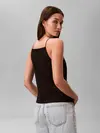 Calvin Klein SL PONTE MONOGRAM CA Siyah Kadın Bluz
