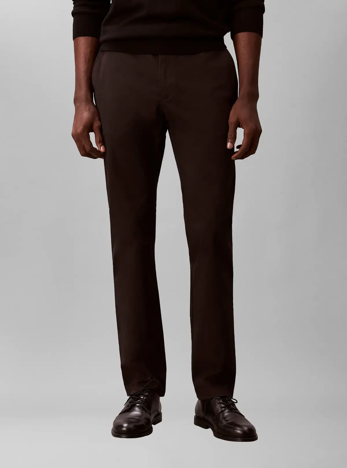 Calvin Klein SLIM SATEEN CHINO TR Siyah Erkek Pantolon