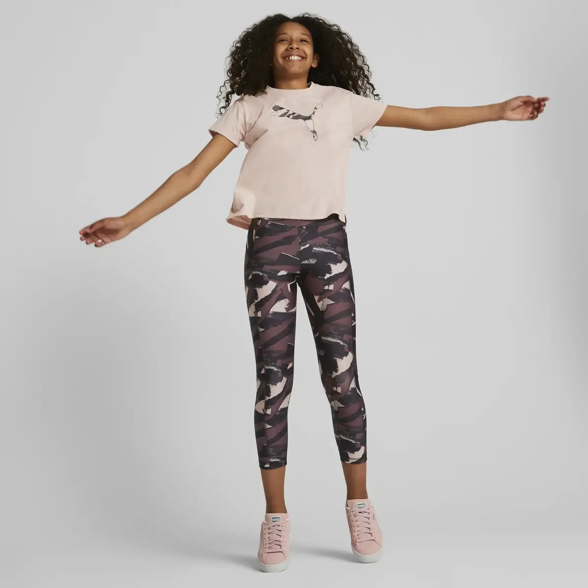 Puma Modern Sports AOP 7/8 Tights Kahverengi Kız Çocuk Tayt