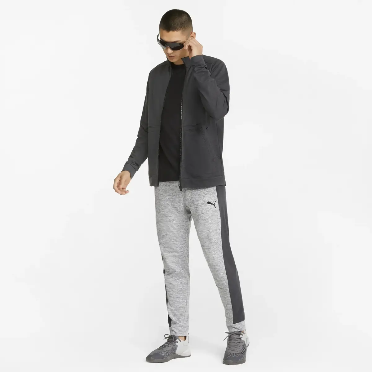 Puma TRAIN CLOUDSPUN FZ JACKET Black Hea Siyah Erkek Ceket