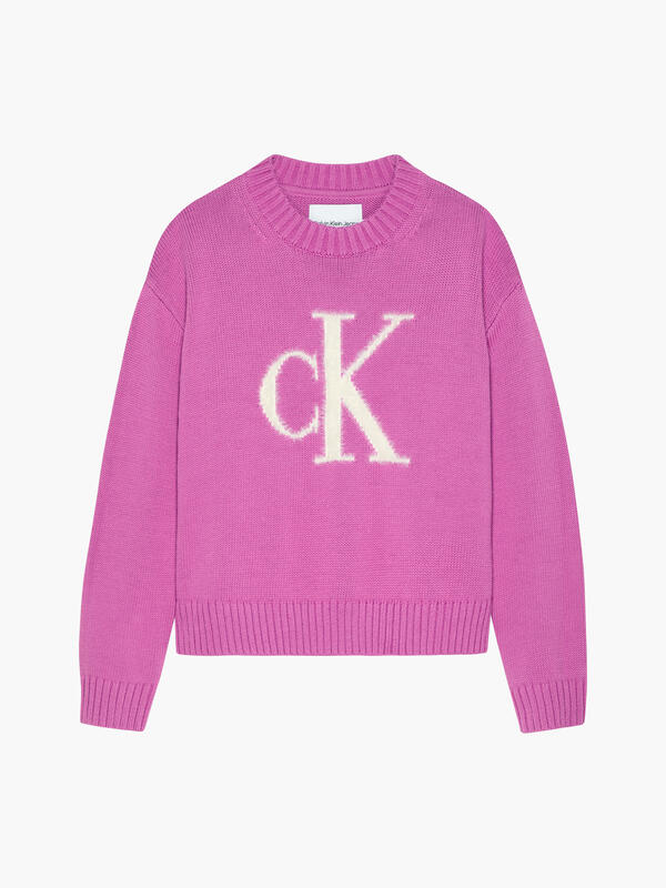 Calvin Klein FLUFFY MONOGRAM SWEA Kadın Pembe Kazak