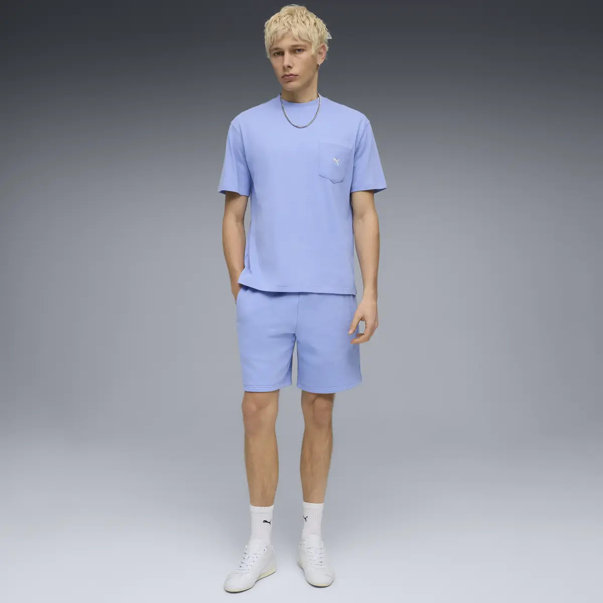 Puma SELECT Essentials Pocket Tee Mavi Erkek T-Shirt