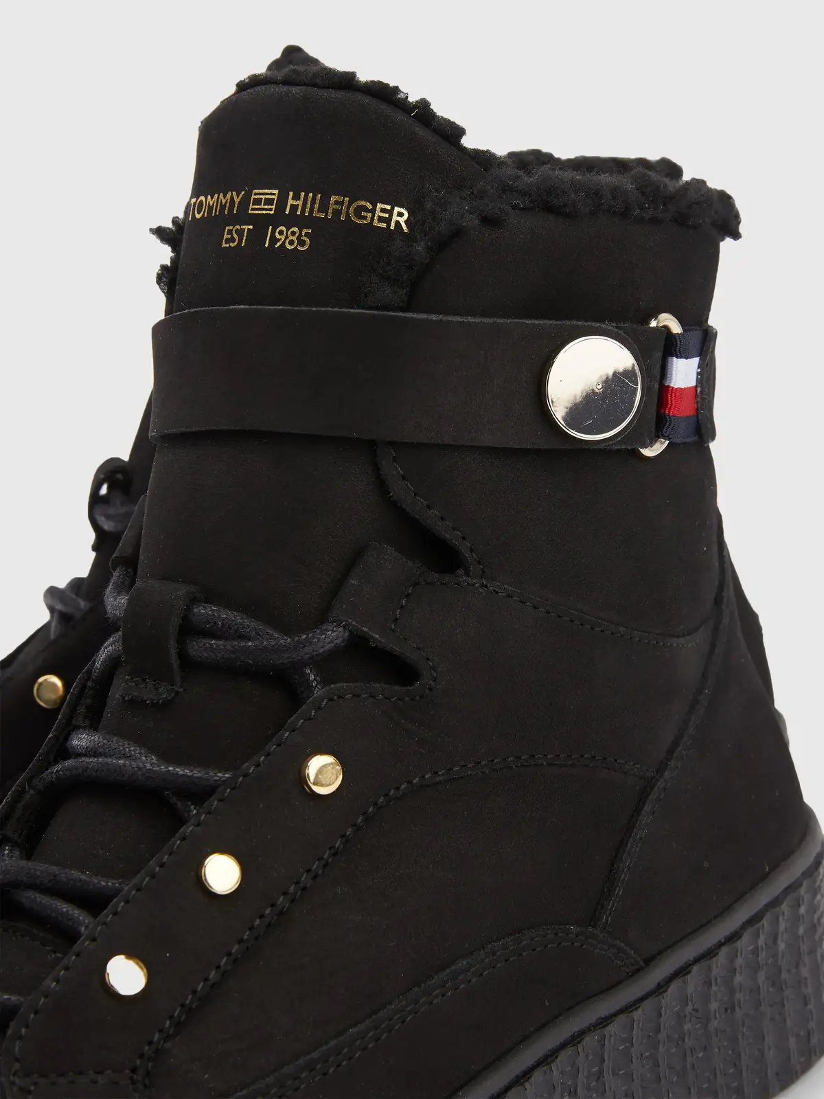 Tommy Hilfiger WARMLINED LACE UP BO Kadın Siyah Bot