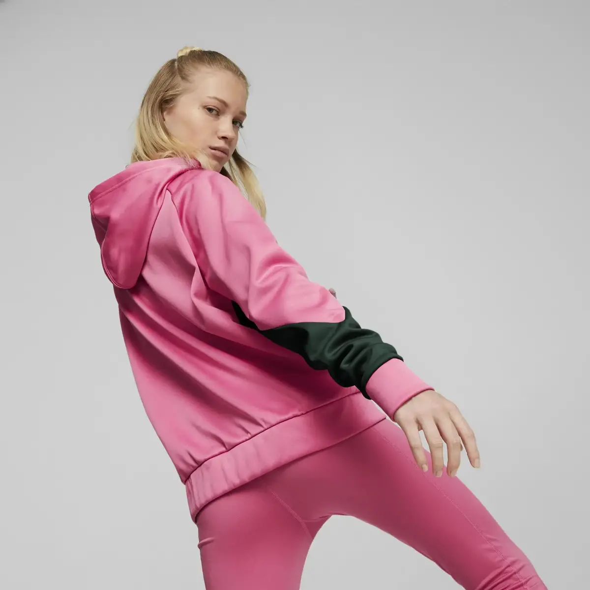Puma Fit Pwr Flc Po Hoodie Pembe Kadın Koşu Ve Yürüyüş Hoodie