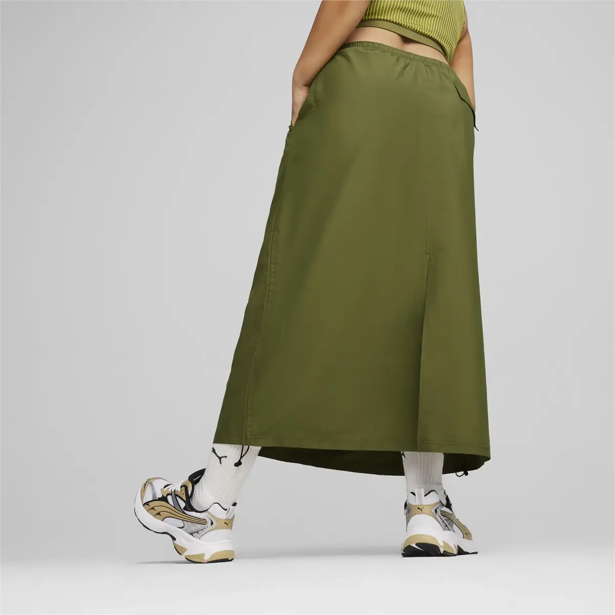 Puma DARE TO Midi Woven Skirt Yeşil Kadın Etek