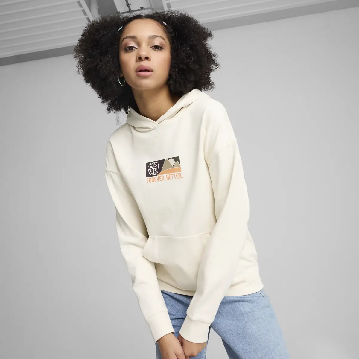 Puma BETTER SPORTSWEAR Hoodie Krem Kadın Sweatshirt