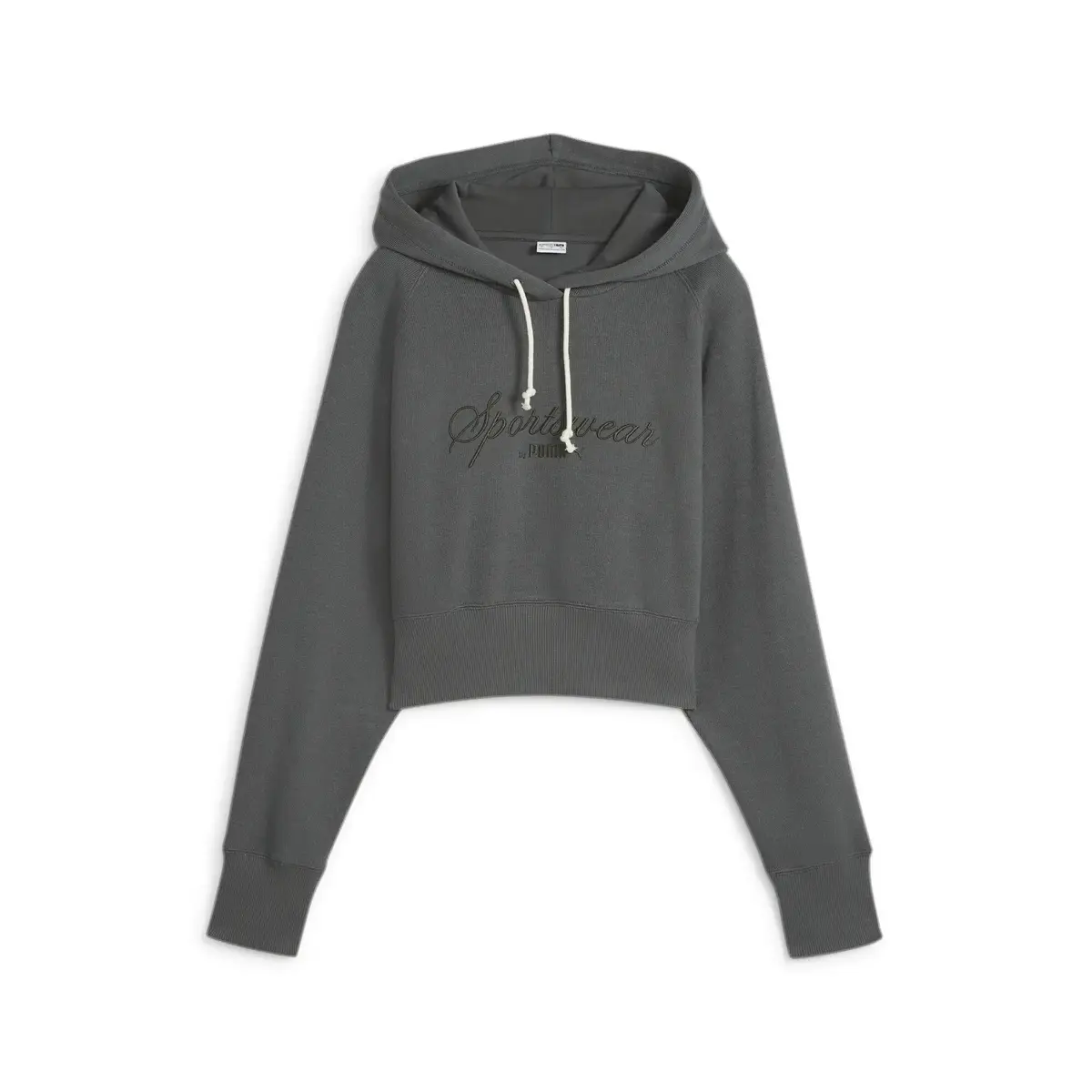 Puma CLASSICS+ Relaxed Cropped Hoodie Koyu Gri Kadın Hoodie