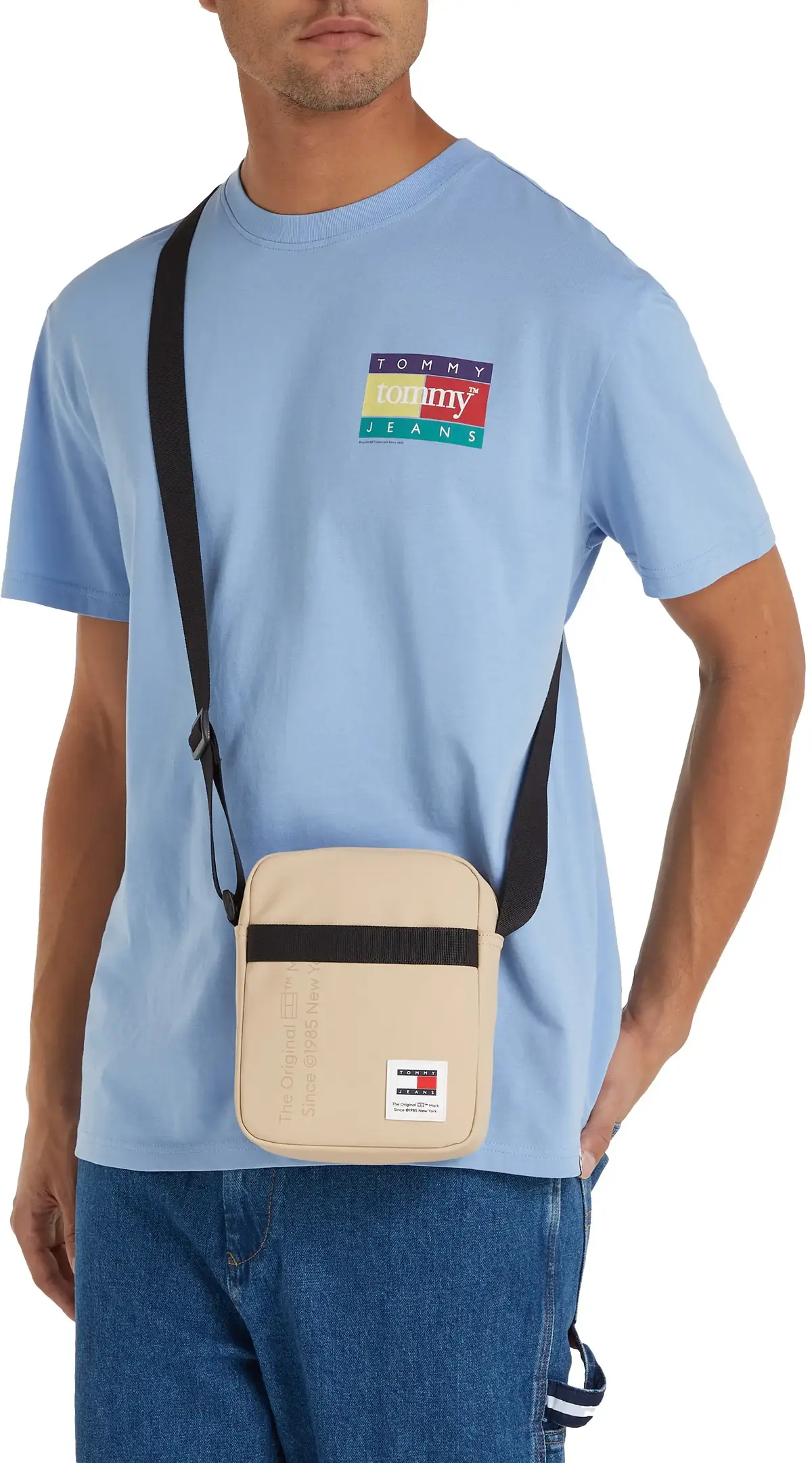 Tommy Hilfiger TJM DAILY + REPORTER Erkek Krem Omuz Çanta