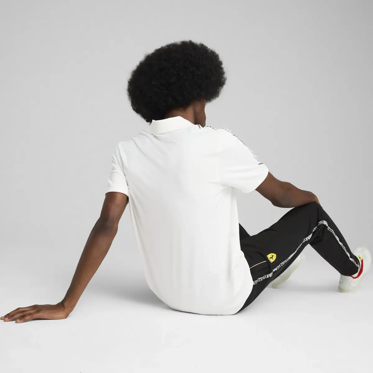 PUMA Ferrari Race Cloudspun Polo Beyaz Erkek Polo T-Shirt