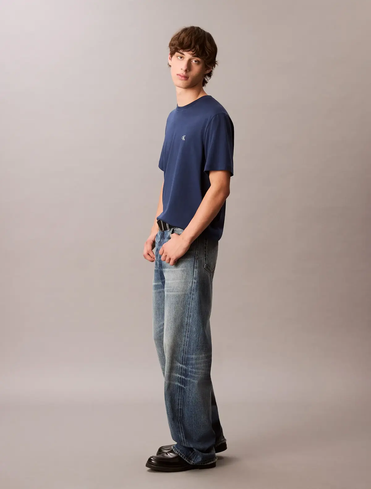 Calvin Klein SS EASY MONOGRAM TEE, C3I Lacivert Erkek T-Shirt
