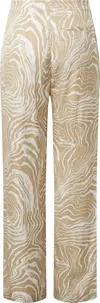 Calvin Klein WAVE PRINT WIDE LEG Kadın Bej Geniş Paça Pantolon