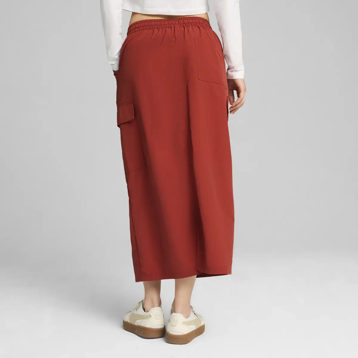 Puma DOWNTOWN Cargo Midi Skirt Kırmızı Kadın Elbise-Etek