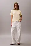 Calvin Klein A- INST. LOGO CLASSIC TEE SS Bej Kadın Tişört Calvin Klein A- INST. LOGO CLASSIC TEE SS Bej Kadın Tişört