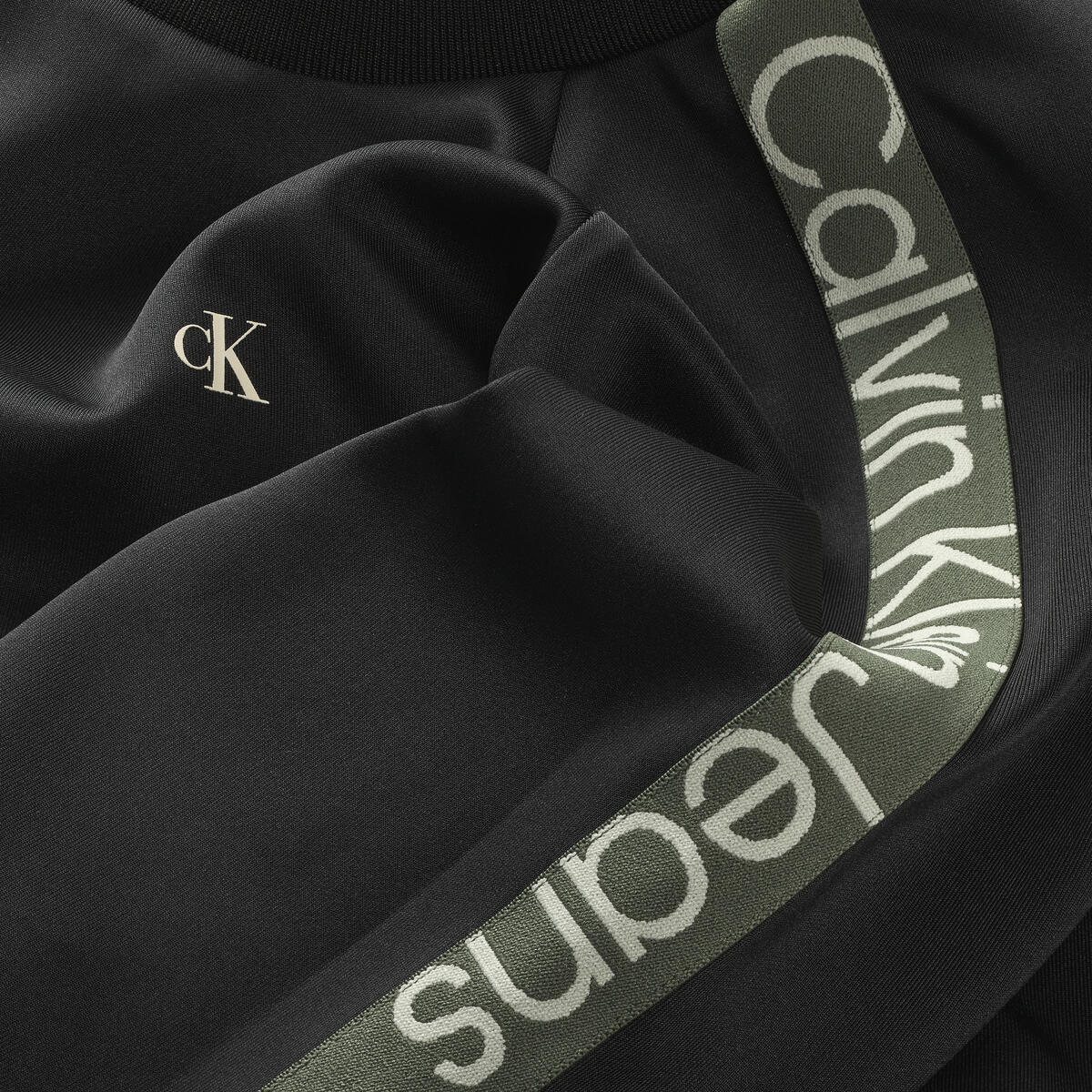 Calvin Klein CKJ TAPE CREWNECK SE Erkek Siyah Eşofman Takımı