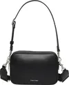 Calvin Klein WEBBING DOUBLE STRAP CAMERA BAG Kadın Siyah El Çanta