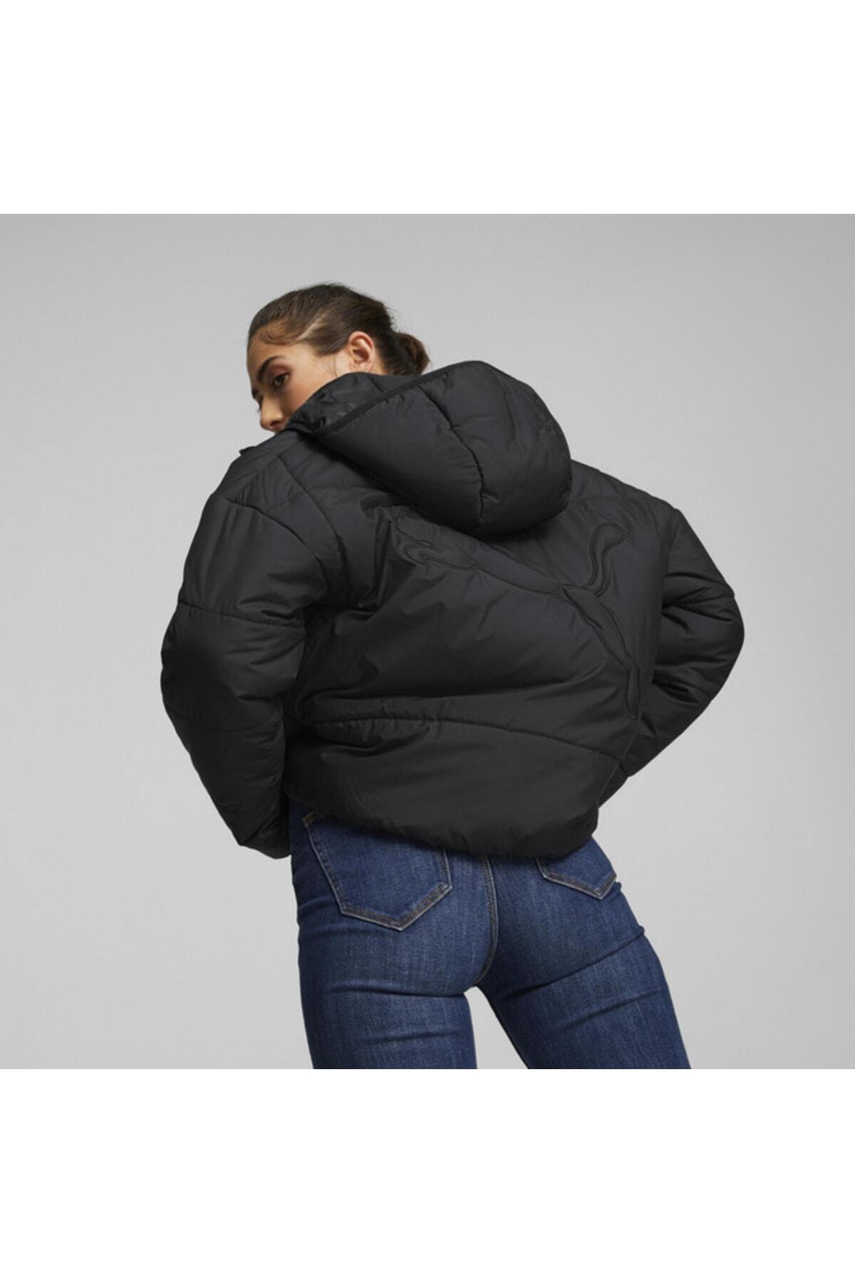 Puma Classics Hooded Padded Jacket Siyah Kadın Kapüşonlu Mont