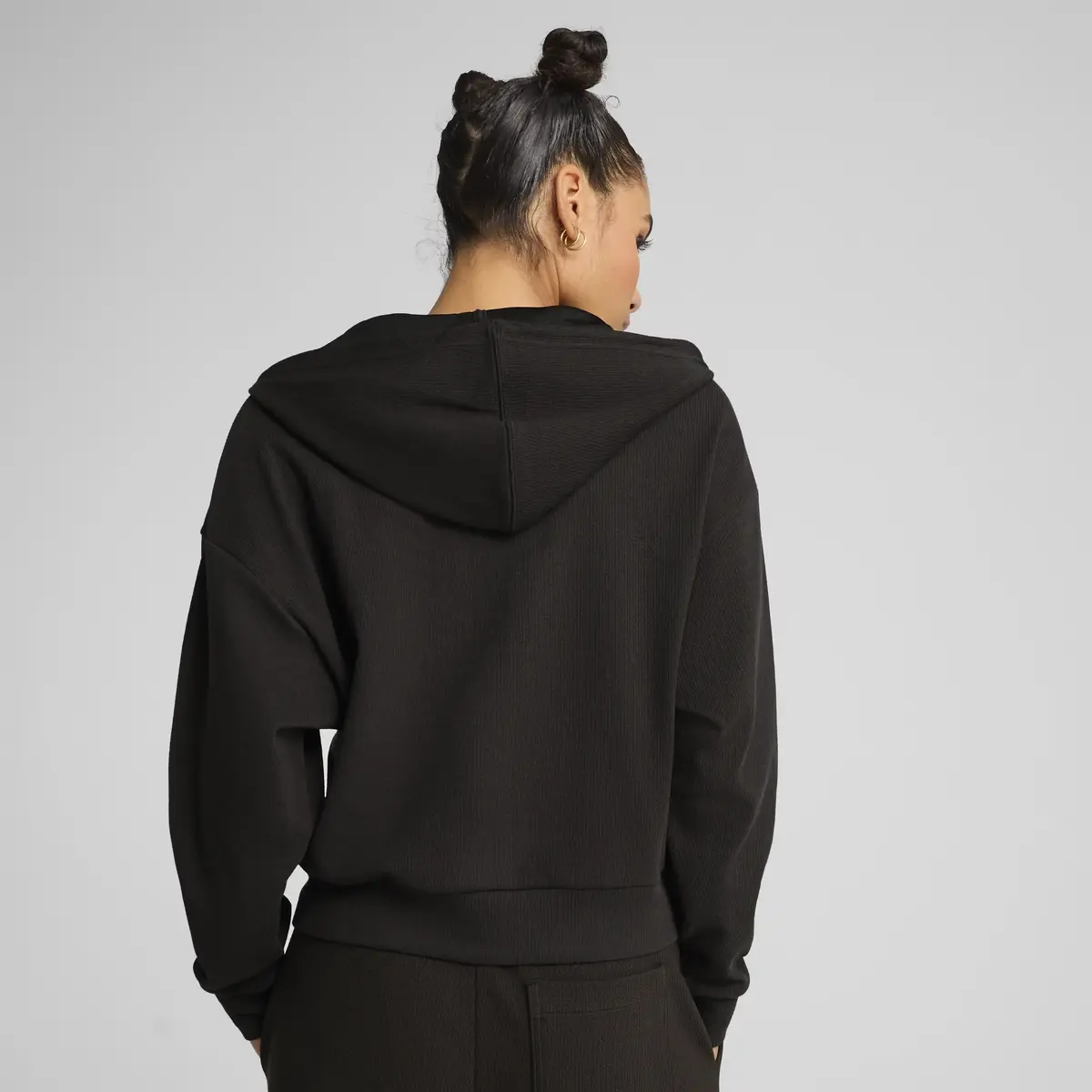 Puma HER Crop Full-Zip Hoodie Siyah Kadın Sweatshirt