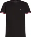 Tommy Hilfiger GLOBAL STRIPE CUFF T, BDS Siyah Erkek T-Shirt & Polo