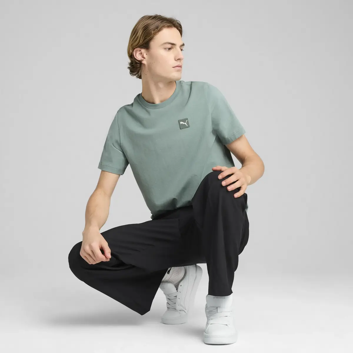 PUMA ESS ELEVATED Tee Yeşil Erkek T-Shirt