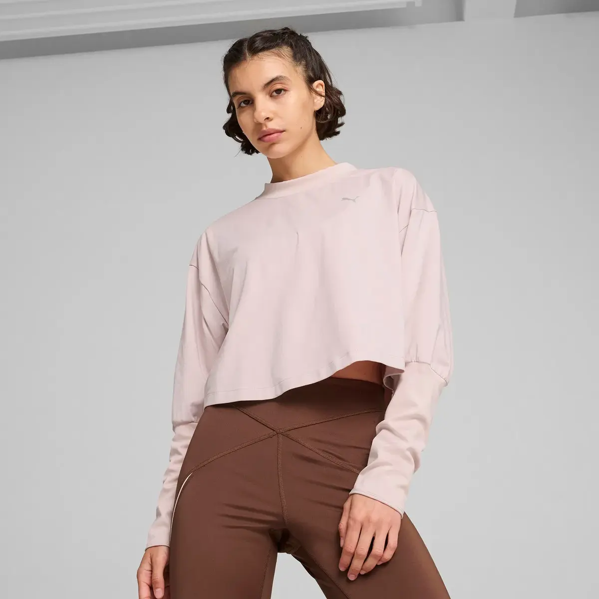 Puma STUDIO CLOUDSPUN CREW Pembe Kadın Sweatshirt